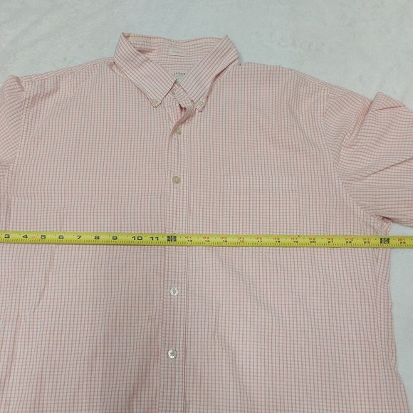 J Crew Shirt Men's Size XL Orange White Plaid Button Down Long Sleeve Casual - Picture 6 of 12